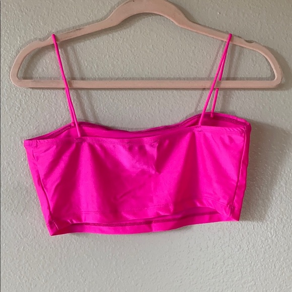 Neon Pink Square Neck Tank Top - Picture 2 of 3